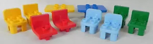 Lego Duplo Pieces, 2 Tables + 8 Chairs, Assorted Colors, Fit on 2x2 Studs - Picture 1 of 5