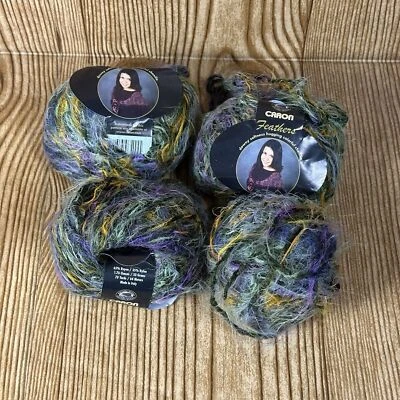 Caron Feather Chenille Yarn Multi color  70yd 1.7 oz Lot Of 4 209 Grams Total - Image 1 of 4