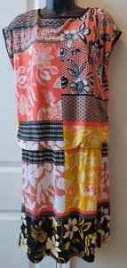 Macy's STYLE & CO multicolor print cap sleeve dress - Sz Small - Picture 1 of 10