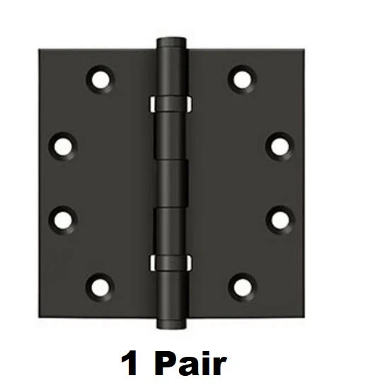 Par completo de bisagras de mortaja de esquina cuadrada con rodamiento de bolas Deltana 4-1/2 x 4-1/2 DSB45B1 Foto 1 de 1