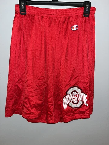 Vintage Champion Ohio State Buckeyes Mens L Red Gym Shorts Made in USA Cover