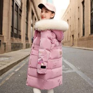 GIRLS KIDS WINTER COAT HOODED W/FAUX FUR GIRLS PARKA SCHOOL JACKETS WARM OUTWEAR - Picture 1 of 12