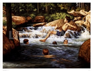 Póster A Timeless Summer de Jim Daly impresión artística niños nadando niño nadando 13x17 - Imagen 1 de 1