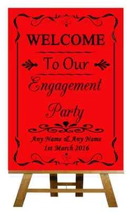 Red Welcome To Our Engagement Party Personalised Wedding Sign / Poster - Bild 1 von 8