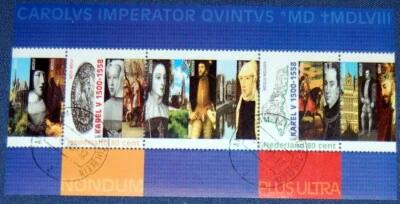 NETHERLANDS 2000 SHEET OF 2/80c SC1042 EMPEROR CHARLES V~CTO~OG  VFINE - Image 1 of 2