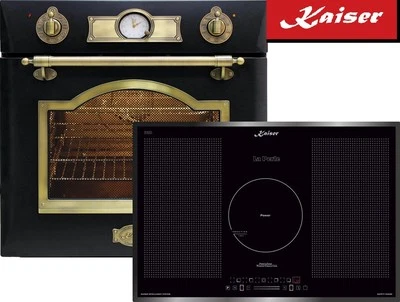 Kaiser Induktion Herd Set Retro Einbau Backofen Induktionskochfeld 77cm AKTION - Bild 1 von 4