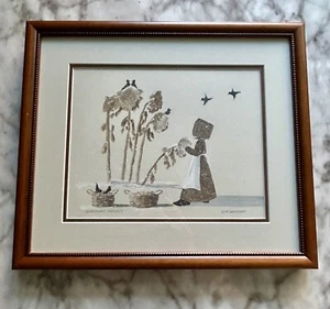 Diane Graebner Sunflower Harvest Original Artwork Signed COA On Back Framed - Picture 1 of 7