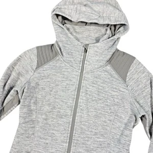 Athleta Stronger Full Zip Hoodie Heather Gray Women's S Fleece Lined Athleisure - Picture 1 of 11