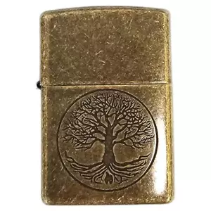 Zippo Feuerzeug Motiv: Baum des Lebens – antikes Messing Tree of Life - Bild 1 von 6