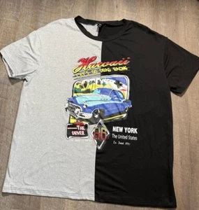 Hawaii Let's Go Drag Racing Shirt June 1991 New York Black Gray Color Block XL - Picture 1 of 6