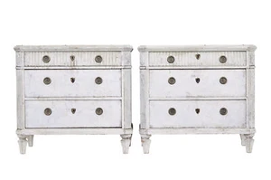 PAIR OF 19TH CENTURY PAINTED CHEST OF DRAWERS - Picture 1 of 10