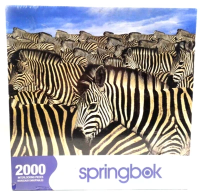 Springbok 2,000 Pieces Zebra Herd Jigsaw Puzzle 34" x 42.5" FACTORY SEALED BOX - Image 1 of 4