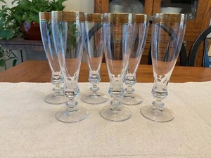 VTG Theresienthal 7 3/8” Champagne Flutes Bernadotte Minton 24k Encrusted (6) - Picture 1 of 8