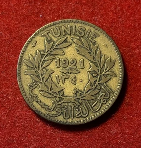 Tunisia 2 Francs 1921 Aluminum-Bronze Coin KM#248 T6849 - Picture 1 of 2
