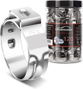 3/4" PEX Cinch Crimp Rings - 120PCS Premium 304 Stainless Steel Pinch Clamps for - Picture 1 of 12