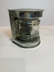 Vintage Marine Nav Light w/ Clear Fresnel Glass Lens - Picture 1 of 11