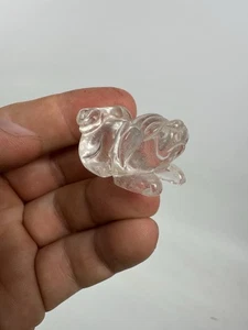 Estatua Bulldog Cuarzo Rutilado Piedra Tallada República Qing China - Imagen 1 de 16