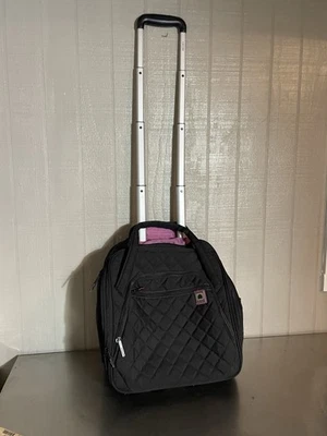 Delsey Paris Soft Air Luggage Bag Under Seat 2 Wheels Carry On Quilted Black - Image 1 of 4
