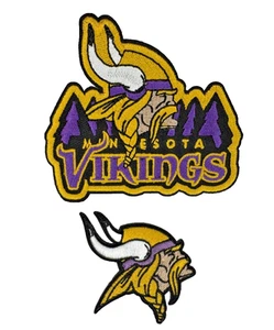 (2) Minnesota Vikings NFL Team Logos  Embroidered 3in Iron / Sew-On Patch - Picture 1 of 5