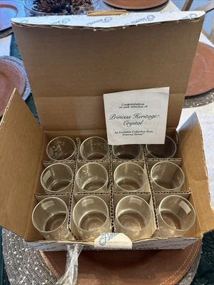 Vintage Princess House France  #037 12 Crystal 4 oz Juice glasses 3 1/4" NIB - image 1 of 4