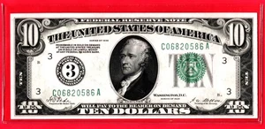 *** 1928 $10.00 FED RES NUMERAL DISTRICT #3 GEM - Picture 1 of 2