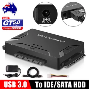 USB 3.0 to 3.5" 2.5''SATA IDE Hard Drive External Adapter Cable Kit Converter - Picture 1 of 13