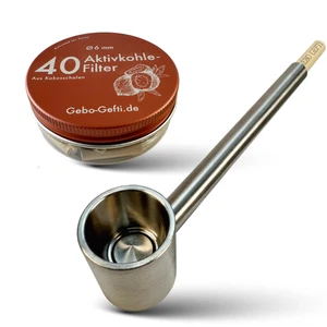 Titan Smoking Pipe |  Sieblos | inklusive 40x6 mm Aktivkohlefilter als Mundstück - Bild 1 von 8