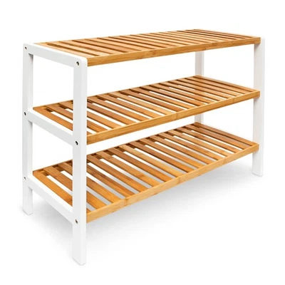 Schuhregal bambus Schuhablage aus Holz modern robust Schuhregal aus Bambus - Bild 1 von 4