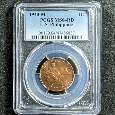 1940-M Centavo PCGS MS64RD US Philippines 1c 90179.64 47486837 Cover