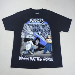 DGA Tees Homies Wanna Take You Higher T-Shirt Men's XL Black Short Sleeve Y2K - Picture 1 of 11