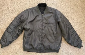 Route 66 Men’s Size Large Reversible Coat Jacket Green Canvas Black Quilted - Picture 1 of 11