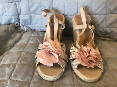 Mix No. 6 Sandalias con correa de alpargata y cuñas con cordones estampado floral flor talla 7,5 Foto 1 de 4