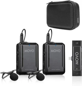 Movo EDGE-DI-DUO Wireless Lavalier Microphone System for iPhone, Lightning, iOS - Picture 1 of 7