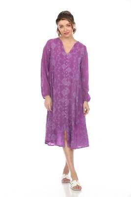 Vestido sin Mangas Johnny Was Karyna Prado Botón Frontal Midi Boho Chic C32324 Foto 1 de 4