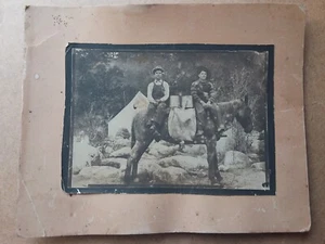 2 antike montierte Fotos Mann Americana Schnappschuss Papier Ephem Geschichte Sammeln - Bild 1 von 5