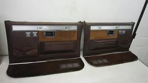 1981-1987 Chevrolet GMC Truck Brown Power Door Panel Set C10 K10 RH/LH OEM GM - Picture 1 of 19