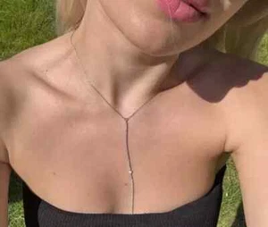 2Ct Round Cut Lab Created Diamond Lariat Necklace 14K White Gold Plated Silver - Picture 1 of 4