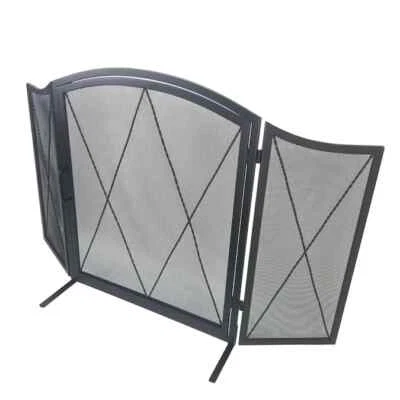 Style Selections Black Arched Fireplace Screen with Door 53083 - Image 1 of 4