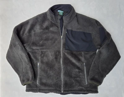 LL Bean Jacket Mens XL Green Polartec Hi Pile Sherpa Fleece Full Zip Coat - Изображение 1 из 4