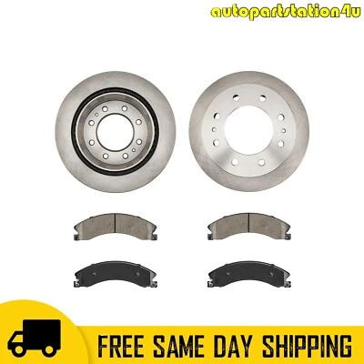 Rear Disc Rotors & Brake Pads For Chevrolet Silverado 3500 HD 2011-2019 Foto 1 de 4