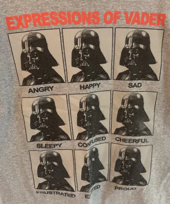 Camiseta Star Wars Expressions Of Vader Gris Talla M Foto 1 de 4