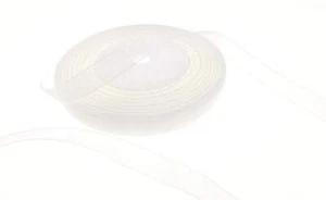 Sheer Organza Ribbon White 5/8" x 50 Yards - Picture 1 of 4
