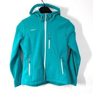 ZeroXposur Hooded Jacket Winter Coat Women Medium Teal Green Zip Up Pockets - Picture 1 of 10