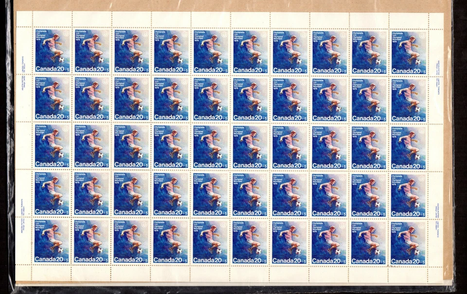 NO B12, OLYMPICS 1976, TEAM SPORTS: SOCCER, UNFOLDED SHEET NH - Image 1 of 1