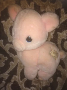Precious Moments Pink Piggy Stuffed Animal with Multi-Color Patch near tail - Picture 1 of 1
