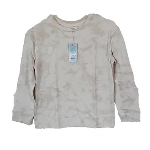 Kids' Pullover Sweatshirt Cat & Jack Marble Beige M Long Sleeve Ribbed Hem/Cuffs - Picture 1 of 2