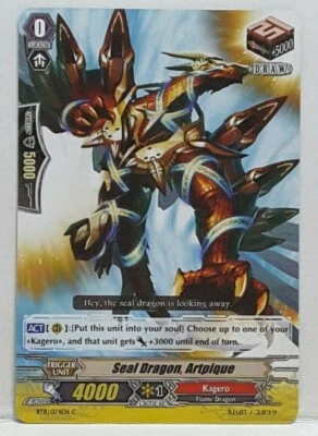 Bushiroad Cardfight Vanguard Seal Dragon, Artpique BT11/074EN C Kagero - Image 1 of 2