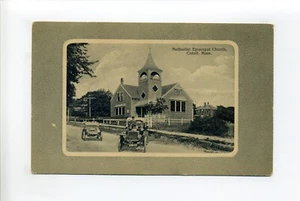 Cotuit, postal de la misa de Barnstable MA, coches antiguos, matrícula visible, iglesia - Imagen 1 de 2