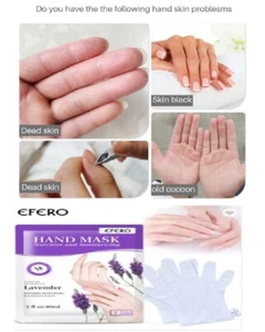 2 Pairs EFERO Exfoliating Hand Mask Dry Skin Removal Hand Moisturizing Gloves - Picture 1 of 6