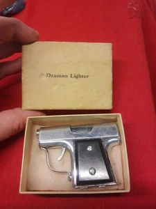 Scarce VTG Dzaman Pistol Cigarette Lighter USA W/ Box Exc 60's - Picture 1 of 7